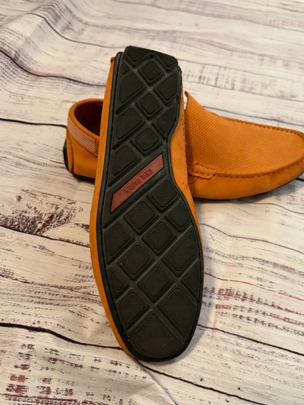 Steve Madden P-Esteem Orange Driving Moccasin Loafers